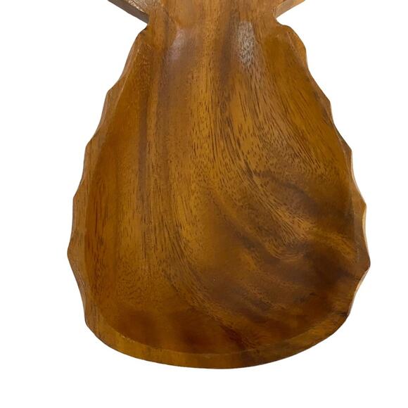 Set of 2 Carved Wooden Pineapple Shaped Bowls Made in Philippines MCM Vintage - Picture 6 of 15